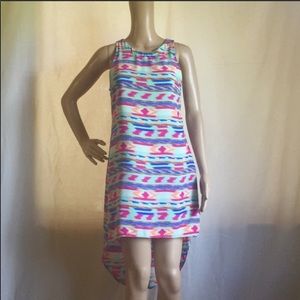 Lush Multicolored Patterned High Low Dress
